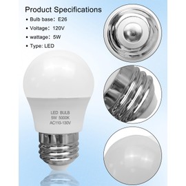 HUQUZN Refrigerator LED Light Bulb Lamp Fit for Whirlpool Maytag KitchenAid Replace W10565137 W10805744 W10745744 11338583 AP6887124 W11043014 850166 W11196500W W10837631, AC85V-65V 50/60Hz 5W 5000K