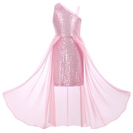 GRACE KARIN Girls Sequin Dress Size 6 Pink Sparkle Birthday Party Pageant Dresses Prom