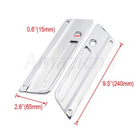 Amazicha Chrome Saddlebag Latch Covers with Red Reflectors Compatible for Harley Touring Street Glide Electra Glide Road Glide Road King 1993-2013