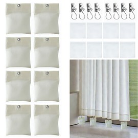 Addcean 8 Pack Outdoor Curtain Weights,15oz Curtain Sandbag Weighted Bags with Metal Clips,Bottom Patio Curtain Weights Bags Holder Clip for Pergola Drapes Cabana Gazebo Garden