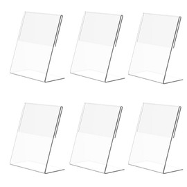 Senfu Acrylic Pop Stand, POP Stand, Photo Frame, Advertising, Tabletop, Restaurant, Reception, Transparent, A6 Size, Vertical, Set of 6