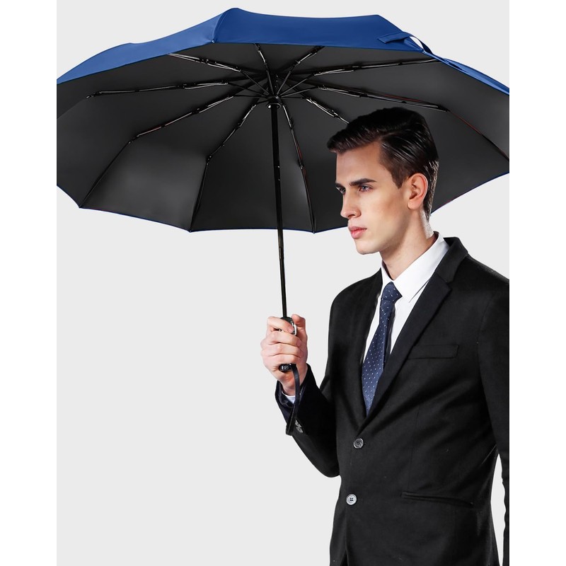 HW CASA Windproof Folding Umbrella with 10 Bones Auto Open