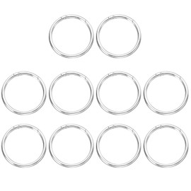 sourcing map 10pcs Spring O Ring Clip, Metal Spring Clasp Key Ring, 60mm / 2 3/8-inch Round Keychain Snap Buckle Accessories for Purse Shoulder Bag Lanyard Leather DIY Crafts, Silver