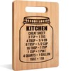 uinwk Cutting Board, Kitchen Cheat Sheet Cutting Board, Bamboo Cutting