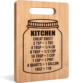 uinwk Cutting Board, Kitchen Cheat Sheet Cutting Board, Bamboo Cutting Boards for Kitchen, Chopping Board, Cheese Boards Charcuterie Boards, Bamboo Kitchen Accessories