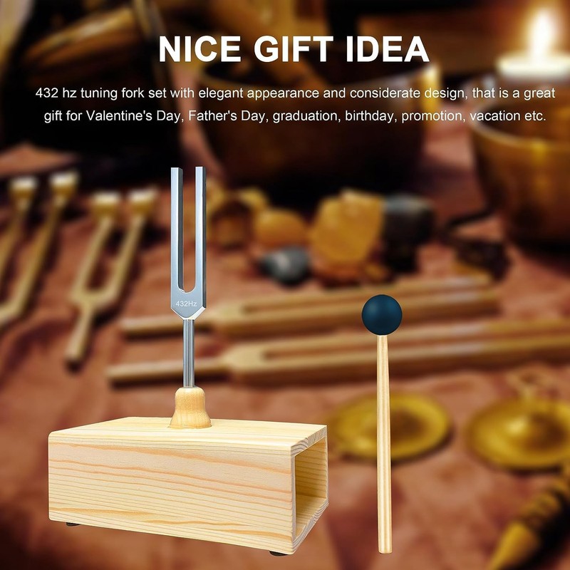 Dasing 432Hz Tuning Fork with Resonance Box for Sound Healing,