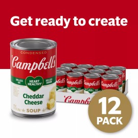 Campbell's Heart Healthy Cheddar Cheese Soup Pack of 12 Cans 10.75 oz