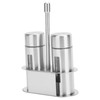 Stainless Steel Condiment Seasoning Container Pots Set with Spice Rack
