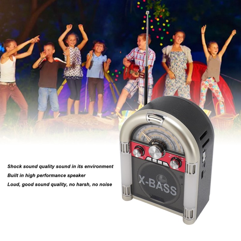 Bluetooth Speaker AM FM SW Band Receiver Retro Style Wireless