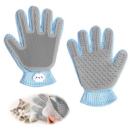 2-in-1 Pet Hair Removal Glove, Blue Cloud Pet Removal Tool,Grooming Gloves Is Suitable for Cats and Dogs, Gentle Massage, Can Be Used as a Bathing Grooming Brush, Easy to Clean Loose Hair