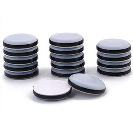1-1/4" Adhesive Furniture Glides Sliders-Furnigear Heavy Duty PTFE (Teflon) Chair Leg Slides Move Your Furniture Easy & Safely - Best Floor Protector(grey-16 Pack) …