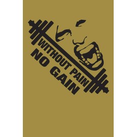 Without Pain No Gain: Fitness Journal. Format A5, 120 pages, fine light grey lined. Daily entries, notes and physical fitness journal. Notebook for your fitness and bodybuilding progress