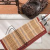 NUOBESTY Roll-up Bamboo Brush Holder Portable Calligraphy Pen Storage Organizer