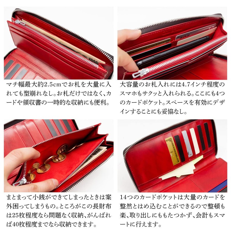 Dom Teporna Italy Men's Long Wallet, Genuine Leather, Large Capacity,