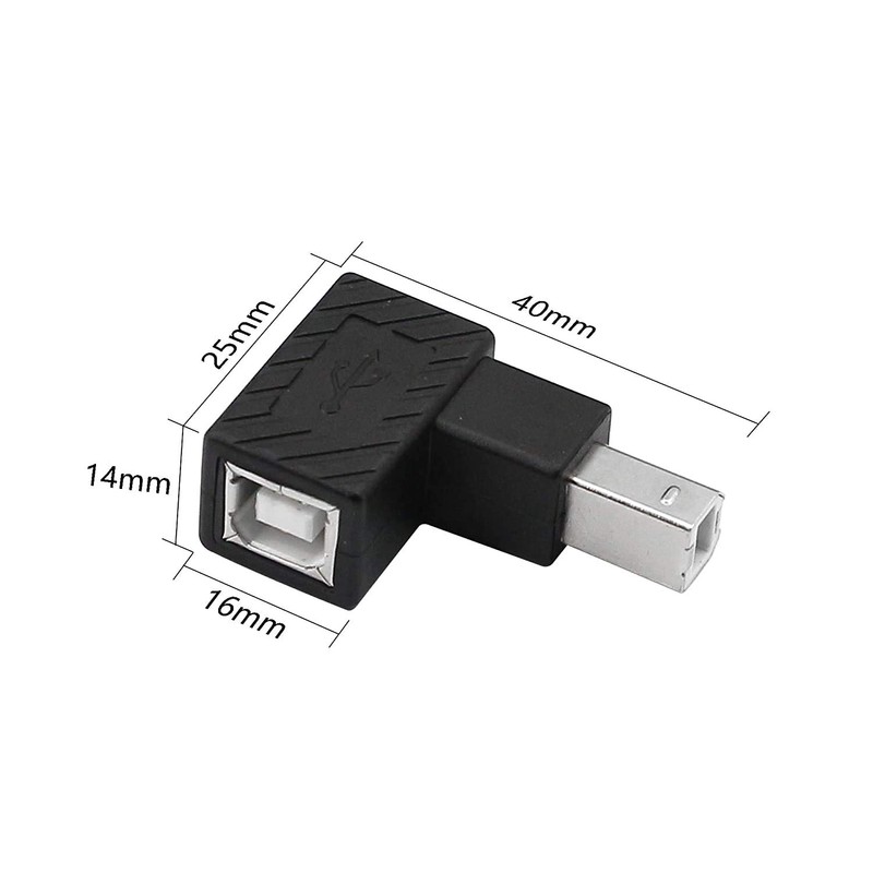 Traovien 90 Degree USB B Printer Adapter, 2 Pack USB
