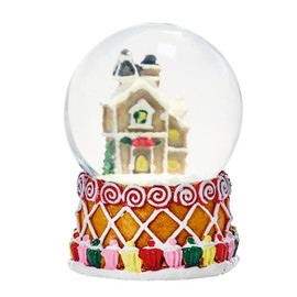 Christmas Snow Globe with Colourful Base 80mm Christmas Waterball (Gingerbread House)