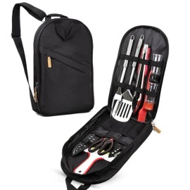 Clatine Camp Utensil Set Kitchen Cooking BBQ Grill Tool Kit with Portable Organizer Bag