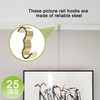 25 Pack Molding Hooks,Steel Picture Rail Hangers Hooks,Wide Picture Rail
