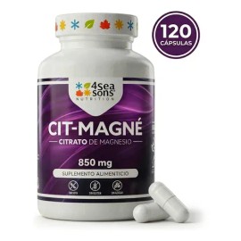 Seasons Nutrition Cit Magné Citrato Magnesio 850 Suplemento Alimenticio Fórmula Avanzada Vegano Gluten Azúcar Soya 120 Cápsulas