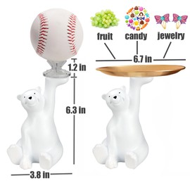 BOAMAU Polar Bear Hand Support Acrylic Small Ball Stand Holder Sport Ball Display Rack Baseball Display Stand Ball Display Holder for Baseball Golf Softball Tennis Ball Spheres (Bear)