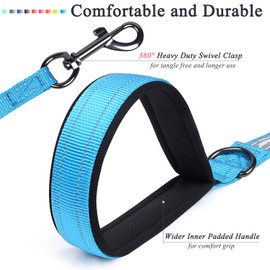 VIVAGLORY Dog Lead, Dog Lead for Walks with Comfortable Neoprene Padded Handle, Heavy Duty Training Lead for Small to Medium Dogs