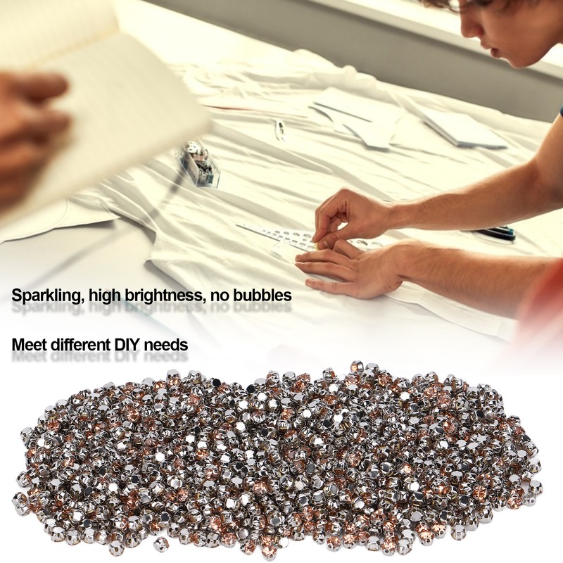 1440pcs Bulk Flatback Steel Back Rhinestones Cute Craft Rhinestones for