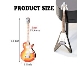 SXYYDSG 4Pcs Wooden Miniature Electric Guitar, Miniature Bass Guitar Model 1:12 Mini Musical Instrument for Dollhouse Tiny Instrument Mini Music Room Home Decoration