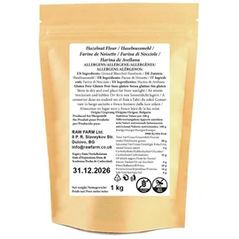 Raw Farm Organic Natural Fresh 1 kg Haselnussmehl ?C ??Fein gemahlen aus 100% blanchierten Haseln??ssen ?C Glutenfrei, Keto-freundlich ?C Ideal zum Backen, Kochen und f??r gesunde Rezepte (1000 g, Haselnussmehl)