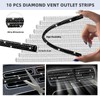 NBTEPEM 30 Pcs Black Bling Car Accessories Set for Women,