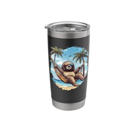 Funny Sloth in Hammock under Palm Trees Costume Stainless Steel Insulated Tumbler