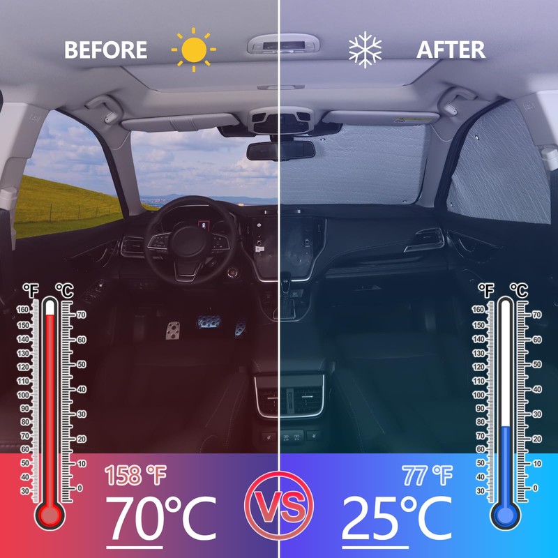 Windshield Sunshade Kit for Subaru Outback 2020-2025 (with Eyesight) Front