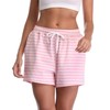 Vlazom Women's Pajama Bottoms Cotton Shorts Sleepwear Stripes Lounge Pants
