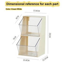 Jaugufiy 2 Tier Tea Bag Holder Tea Holder Tea Bags Organizer Countertop Tea Coffee Sugar Organiser Box Coffee Capsule Holder for Home Office Bar (White)