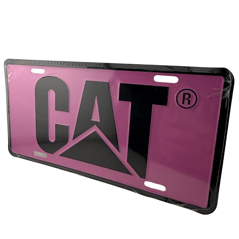 Caterpillar Dark Pink/Black Ladies Vanity Aluminum License Plate