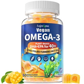 Vegan Omega 3 Gummies for Adult 40+: 1280mg Omega-3 Fatty Acids