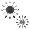 Xrten DIY Kitchen Wall Clock Cutlery Design Kitchen Clock Cutlery