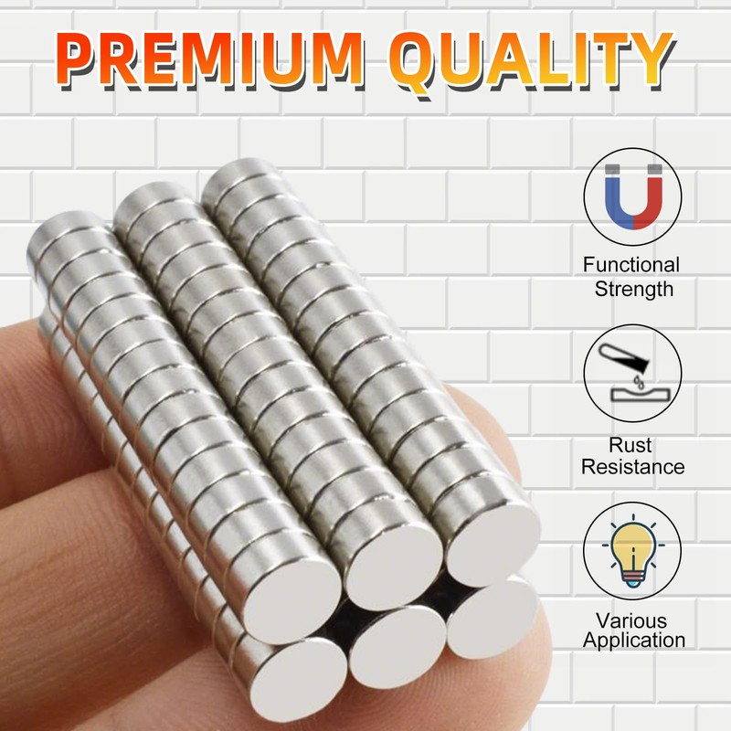 200PCS 6 * 2mm Small Round magnets, Extremely Strong Tiny