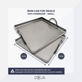 DOJA Barcelona | Iron can for Snails | Dimensions: 22x22 | "Caragols to The llauna" | Small Tray