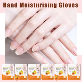 WENJLYJ 6 Pairs Hand Mask for Dry Cracked Hands,Nourishing Moisturizing Gloves,Hands Moisturizer for Deep Moisturizing,Silky Smooth Moisturizing Gloves,Hand Care Mask Set(M)