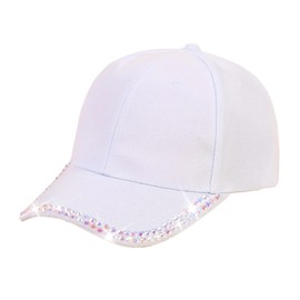Wambere Women's Baseball Cap Baseball Cap Unisex Rhinestone Cap Sun Hat Adjustable Baseball Cap Summer Sun Hat for Outdoor Activities Baseball Tennis Mountaineering Travel Running Red, White