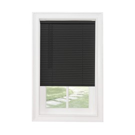 Classic Touch Cordless 1" Light Filtering Mini Blind, 35" Wide x 64" Long, Black