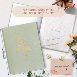 Lanpn Wedding Anniversary Journal Notebook - Linen First Year to 70th Anniversary Scrapbook Memory Book for Couples - Newlywed Marriage Journal Wedding Anniversary Book Gifts (Sage Green, 190 Pages)