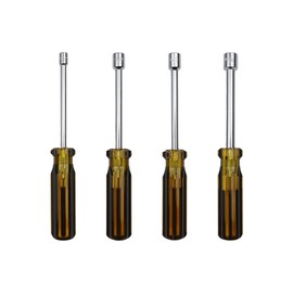 WDONAY Socket Wrench Screwdriver Set of 4 Sizes, High-Carbon Steel Hex Nut Driver, Non-Magnetic Tip, Repair Tools for Home Repairs (5.5mm, 7mm, 8mm, 10mm)