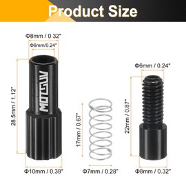 sourcing map 2pcs Bike Inline Cable Adjuster Aluminum Alloy Brake Cable Gear Shift Connector Indexed Inline Cable Tension Adjuster Housing Screws for Mountain and Road Bikes, Black