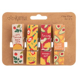 Karma Chip Clips - Bag Clips - Potato Chip Bag Clips - Colorful and Fun Bag Clips for Food and Storage - One Size - Taco