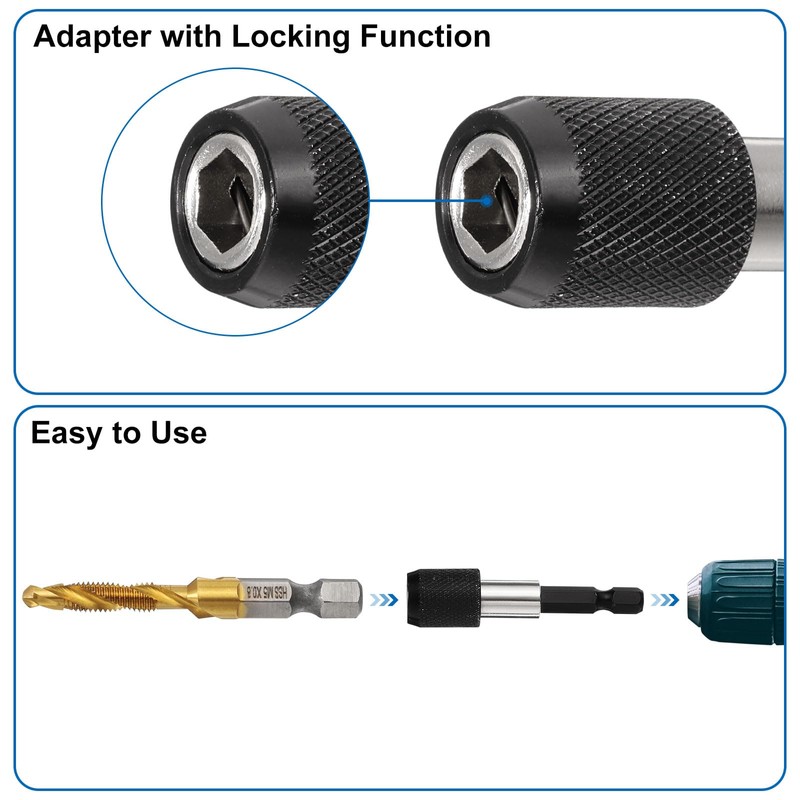 sourcing map 13pcs Combination Drill Tap Bit Set, SAE 6-32NC