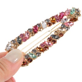 Healvian Simple Design Rhinestone Hairpin Hair Clips for Women No Crease Glitter Hair Bows for Girls
