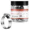 12 Pack 7/8'' - 1 1/2'' Worm Gear Hose Clamps,