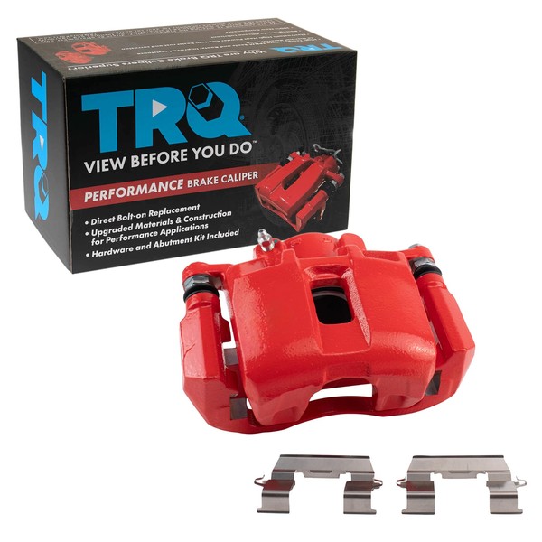 TRQ Front Right Brake Caliper w/Bracket Performance Red Passenger Side