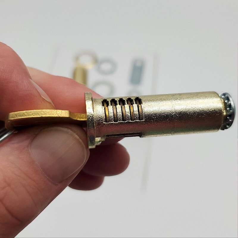 CompX C8055 Cam Lock 1-7/16"L x 3/4"D Cylinder Bright Brass